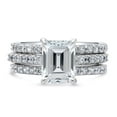 thumbnail image 2 of BERRICLE Sterling Silver Solitaire Wedding Engagement Rings 2.6 Carat Emerald Cut Cubic Zirconia CZ Ring Set for Women, Rhodium Plated Size 8.5, 2 of 11