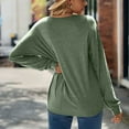 thumbnail image 6 of Ohufall Womens Tops, Women's Fashion Casual Spring Summer Long Sleeve V-Neck Blouses & Shirts Womens Fashion, 6 of 8