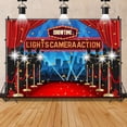 Deped Night Background Program 10x8ft Lights Camera Action Backdrop Movie Night Theme Backdrop Red ...