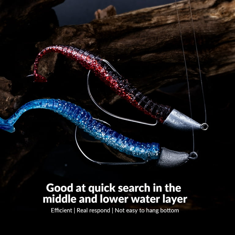 QualyQualy Swimbait Jig Heads Bass Fishing Texas Rig Offset Hooks Weighted  Hooks Weedless