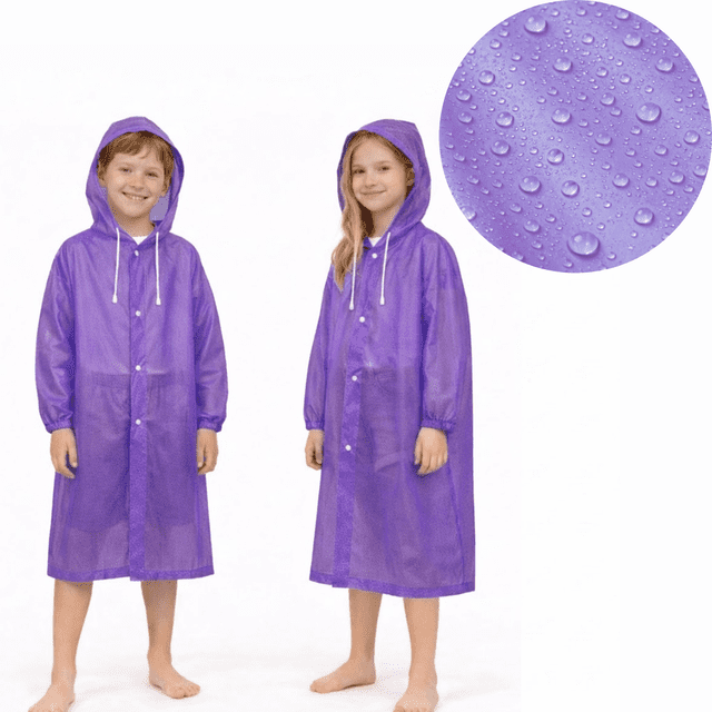 Impermeable Para Niño En Color Morado Ligero Y Resistente