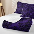 thumbnail image 4 of Erosebridal Purple Vintage Damask Bed Spread Queen for Women Girls, Mandala Boho Floral Queen Coverlet Set, 3-Piece, 4 of 7