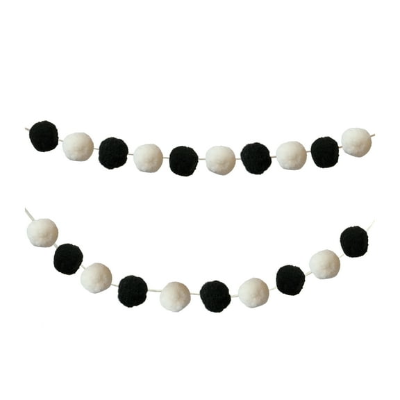 Carson Dellosa Black & White Pom-Pom Garland (2 pom-pom garlands)