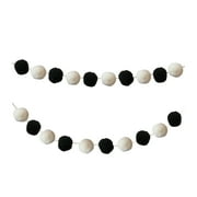 Carson Dellosa Black & White Pom-Pom Garland (2 pom-pom garlands)