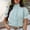 Green, variant on PUMXQ Stand Ruffle Mock Neck Full Button Women’s Top, Crinkle Micro Grid Fabric Full Front Ruffle Placket Short Puff Sleeve Business Daily Blouse Blue XL