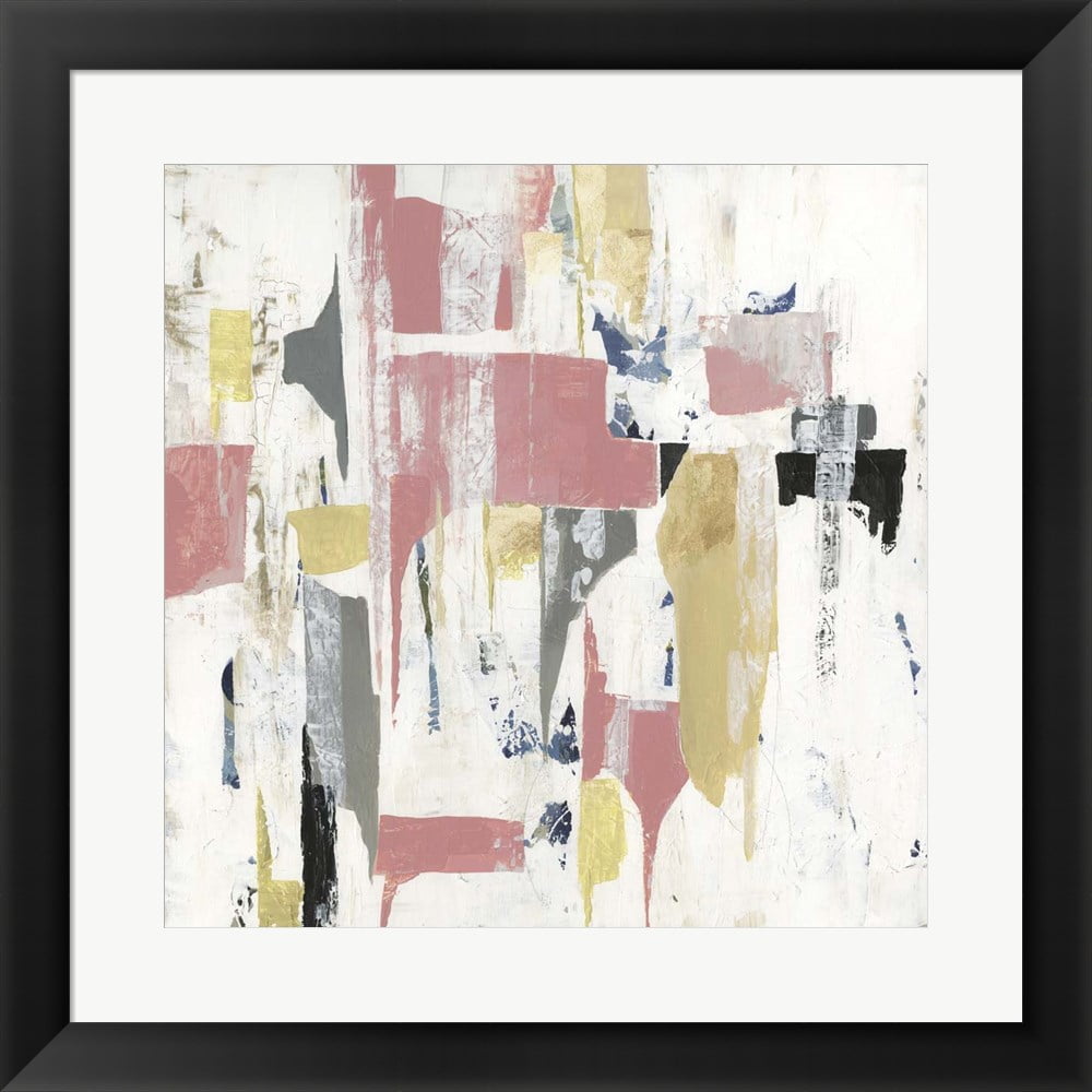 Mid-Century Abstract Square Framed Poster in Black