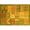 thumbnail image 1 of Ahgly Company Machine Washable Indoor Rectangle Abstract Yellow Modern Area Rugs, 5' x 7', 1 of 4
