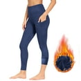 thumbnail image 6 of ZVAVZ Fleece Lined Leggings for Girls High Waisted Tummy Control Workout Tights Kids Thermal Warm Soft Yoga Pants Navy,4 Years, 6 of 7