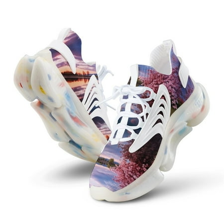 Sunset Scenery Breathable Sneakers Women Shoes Spring Light Flats Male Lace-up Walking Footwear