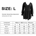 thumbnail image 2 of Camisas de manga larga para mujer, blusas casuales tipo túnica plisada, blusas con cuello en V, negras, M, L, XL, XXL, 2 of 5