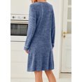 thumbnail image 2 of KISSGAL Nightgowns for Women Long Sleeve Sleepshirts Crew Neck Pajamas Dress Knee Length Sleepwear, 2 of 6