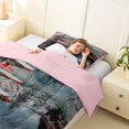 thumbnail image 3 of Homewish Watercolor Cherry Blossom Twin Comforter Sets,Japanese Artwork Bedding Set,Blue Red,Pink Reversible,2 Pieces,1 Comforter and 1 Pillowcase, 3 of 7