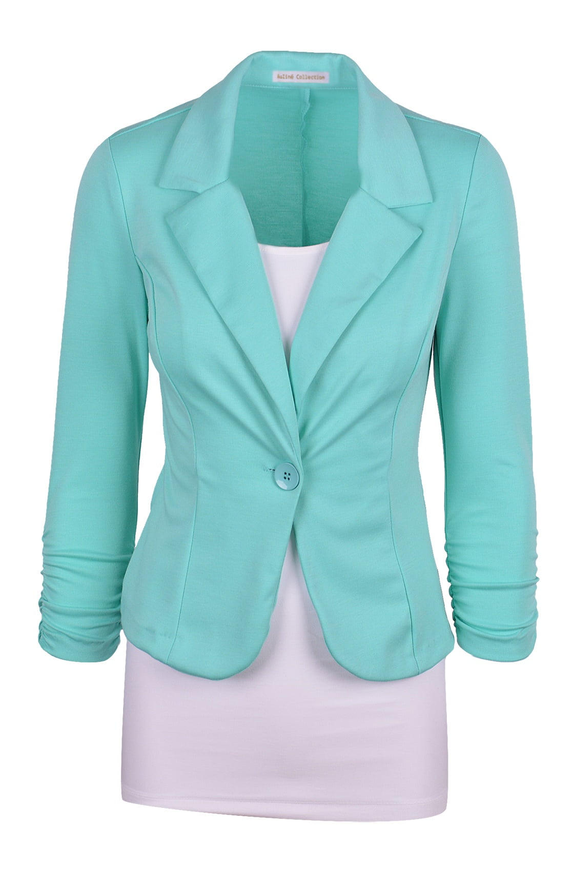 Auliné Collection Women's Casual Work Solid Color Knit Blazer 