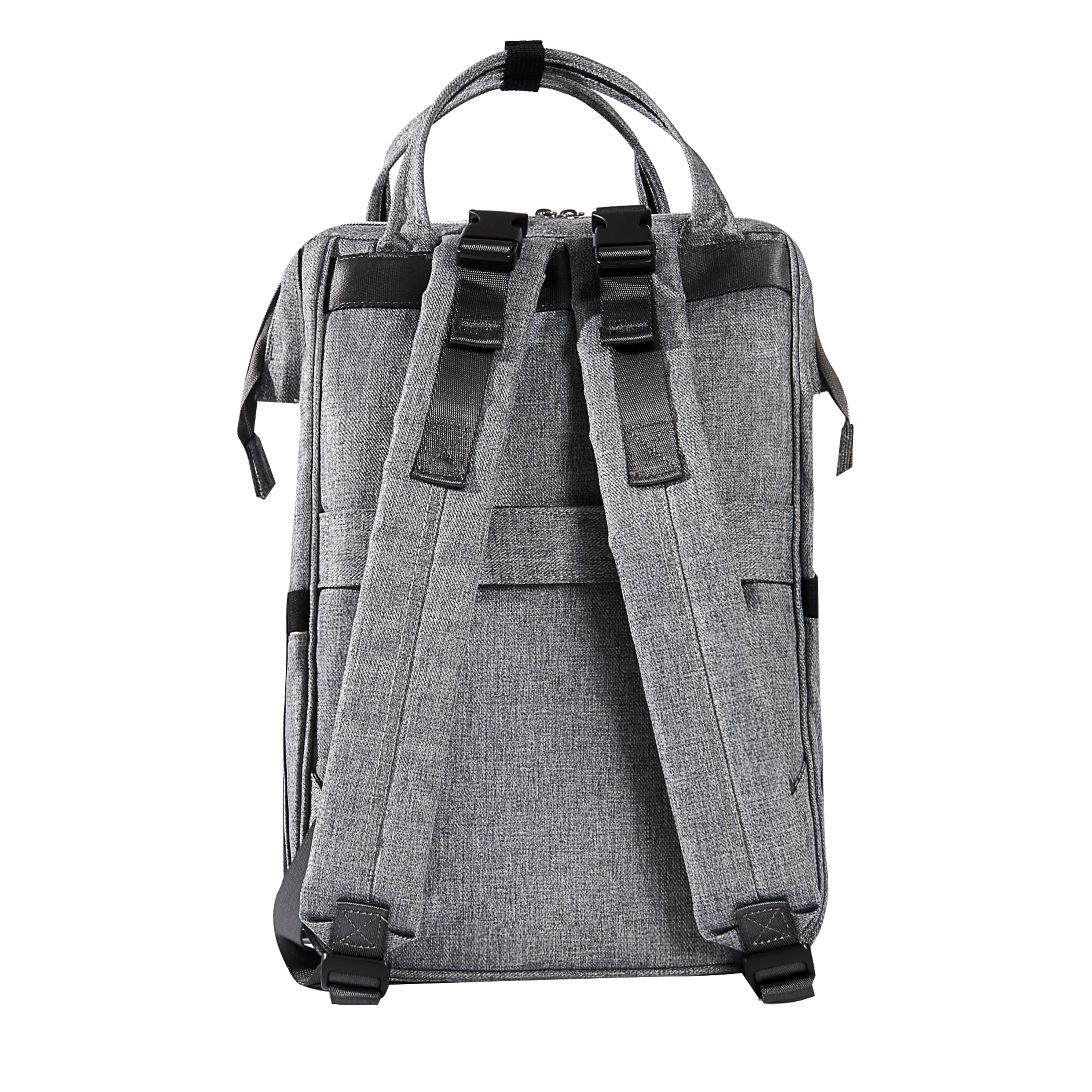 Sunveno Open Wide Diaper Bag Large Capacity Backpack with Changing Pad, Grey