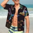 thumbnail image 7 of Disketp Hawaiian Shirts For Men,Humming Bird And Tropical Flowers Print Mens Casual Short Sleeve Button Down Shirts Beach Shirt, 7 of 7
