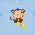 thumbnail image 4 of Inktastic Cute Monkey With Eyeglasses, Colorful Flowers Boys or Girls Baby T-Shirt, 4 of 5