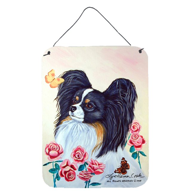Láminas de metal de aluminio para colgar en la pared o puerta Papillon 16 x 12 multicolor Caroline's Treasures 7236DS1216