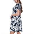 thumbnail image 2 of Disketp Hawaiian Style para Vestido de Manga Corta para Mujeres, Vestidos de Verano para Mujeres, Casual y Holgado para la Playa, 2 of 6