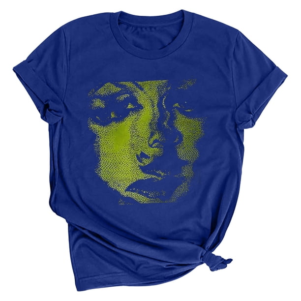 Camiseta holgada de manga corta con estampado de mueca retro para hombre y mujer Pompotops hfajkhk139076