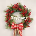 thumbnail image 2 of Corona de pared, corona navideña, corona navideña roja artificial, decoraciones navideñas, instalación sin esfuerzo, 2 of 9