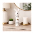 thumbnail image 3 of Squiggly Bunny with Heart Figurine for Home Decor - Ceramic Sculpture with Loops Pattern for Bathroom, Office, Living Room and Shelf Display - Ornament Accent for Coffee Table - 12", Black & White, 3 of 13