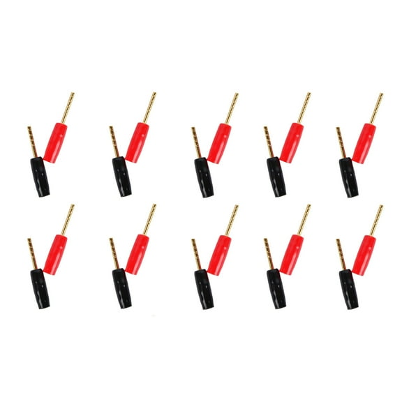APPLAYERR Pin Plugs Speaker Connectors 20 Pack Copper Gold Plated for Amplifiers Binding Posts Spades