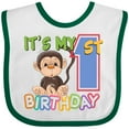 thumbnail image 3 of Inktastic Monkey First Birthday Boys or Girls Baby Bib, 3 of 4