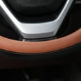 thumbnail image 4 of Microfiber Leather Steering Wheel Cover Universal 15 Inch Standard Size Brown, 4 of 10