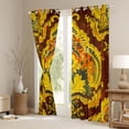 thumbnail image 3 of Homewish Vintage Tribal Damask Black Out Curtains for Female, Hippie Flower Floral Curtains Pack of 2 (42x63 Each), Gold Bohemian Mandala Bedroom Curtains, Living Room Curtains Decor, 3 of 6