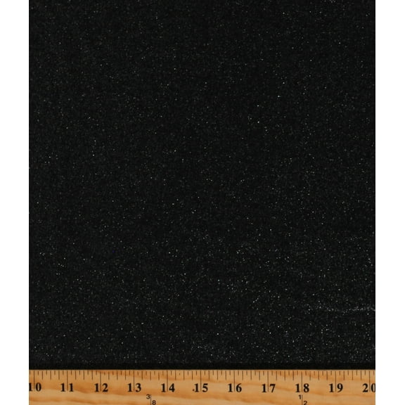 Cotton Sheen Sparkle Glitter Metallic Black Cotton Fabric Print by the Yard (K106-1935)
