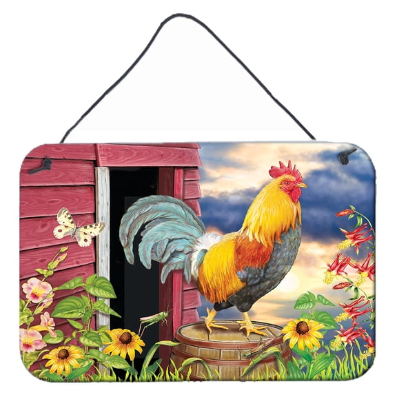 Carolines Treasures PRS4061DS812 Rooster Barnyard Morning Wall or Door Hanging Prints  8x12 multicolor