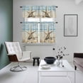 thumbnail image 5 of Retro Ocean Starfish Kitchen Curtains Valances and Tiers Set of 3 Coastal Vintage Watercolor Beach Marine Life Tier Curtains and Valance with Rod Pocket for Small Windows, 27.5"x24", 5 of 9