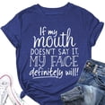 thumbnail image 2 of Camiseta azul de gran tamaño con estampado divertido, mangas cortas para mujer, estilo vintage, XXL, informal de verano, 2 of 4