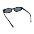thumbnail image 7 of Womens Classy Iconic Narrow Oval Plastic Retro Mod Fashion Sunglasses All Black, 7 of 7
