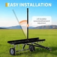 thumbnail image 5 of Tow Behind Lawn Rake, 48-Inch Tow Dethatcher with 24 Spring Steel Tines, Lawn Dethatcher Rake for ATV or Mower, Lawn Sweeper with Lift Handle for Garden Farm Grass, Black (with Gloves), 5 of 6