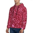 thumbnail image 3 of Naloa Pink Glitter Men's Casual Hooded Collar Drawstring Hoodies Pullover Sweatshirts Casual Long Sleeve Shirts-Small, 3 of 7