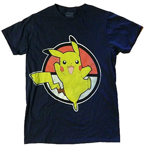 Pokémon - Pikachu Pokeball Mens Distressed Tee Shirt Large - Walmart ...
