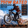 thumbnail image 3 of YUCHETX Electric Bike for Adults,750W Motor ,Top Speed 28MPH, Max 55miles,20"×4.0" Fat Tires,48V 16.8Ah Battery,UL 2849,Fit for 18+, 3 of 10