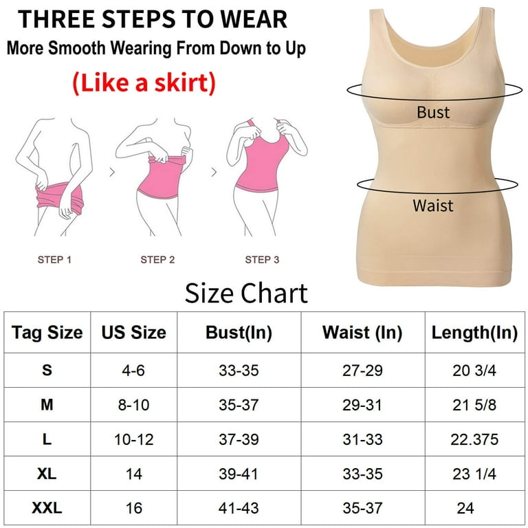MANIFIQUE 3 Packs Camisoles with Built in Bra Compression Padded Shapewear  Tank Tops for Women Tummy Control