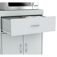 thumbnail image 5 of Inval 2-Door, 1-Drawer, Laminate Microwave Kitchen Storage Cart, Washed Oak, 5 of 6