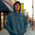 thumbnail image 5 of Dalix Ghost Embroidery Relaxed Hoodie Soft Fleece Sweatshirt Fit Lounge Mens in Midnight Blue XL X-Large, 5 of 5