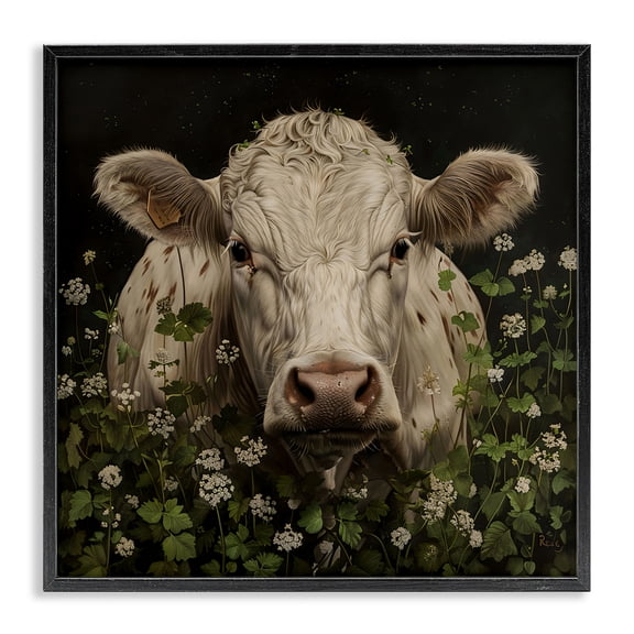 Stupell Industries Cow in the Green Meadow Black Framed Giclee Art, design by Creative Studio