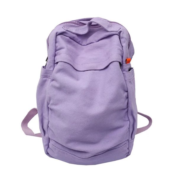 Annmouler 2022 New Women Backpack Canvas Rucksack Casual Solid Color Daypack Large Capacity School Bag for Unisex Book Bag