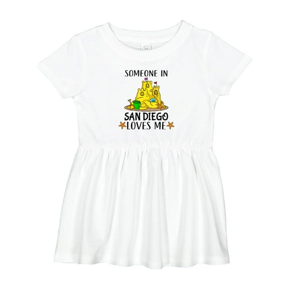 Inktastic Someone in San Diego Loves Me Girls Baby Dress