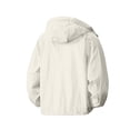 thumbnail image 6 of Ke1Clo Women's Lightweight Hooded Jacket Casual Zip Up Long Sleeve Windbreaker Outdoor Spring Fall Loose Fit Cardigan Coat White L, 6 of 7