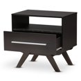 thumbnail image 3 of Baxton Studio Ashfield 1 Drawer Nightstand in Dark Brown, 3 of 11