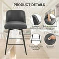 thumbnail image 3 of L'AGRATY 360° Swivel Modern Bar Stools Set of 2, 26" Counter Height Barstools with High Backs, Kitchen Island Stools, For Bar & Home,Faux Leather, Grey, 3 of 9
