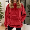 thumbnail image 5 of NOLDARES Womens Dog Pouch Hoodie with Kangaroo Pocket Oversized Pet Carrier Sweatshirts Animal Holder Long Sleeve Pullover,Red,L, 5 of 5