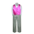 thumbnail image 2 of 4PC Shirt Gray Pants Satin Vest Set Baby Boy Toddler Kid Formal Party Suit Sm-7, 2 of 3