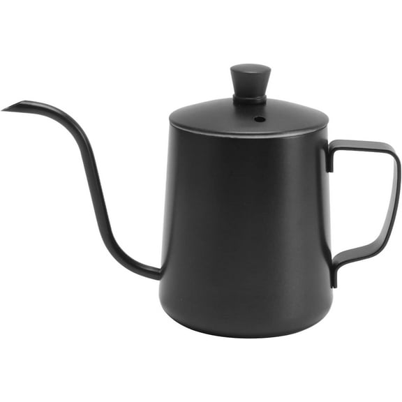 ABCISI Gooseneck Kettle, Pour Over Coffee Kettle, Stainless Steel Gooseneck Spout Pour Over Coffee Kettle, Long Narrow Drip Spout Coffee Tea Pots, Home Brewing, Camping (12oz, Black with Lid)